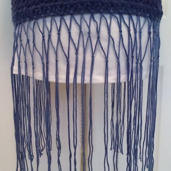 Hand crafted crochet Divine Vest, color blue, size M/L - Picture 3 of 5